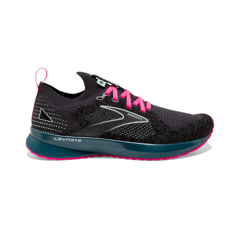 Brooks Levitate StealthFit 5 Energy-Return Womens Road Running Shoes - Black/Blue/Pink - Indonesia (